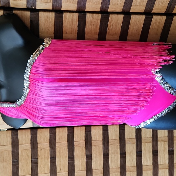 Wolff Trading Damce Fringe Sequin One Shoulder Leotard - Picture 1 of 9